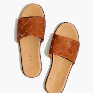 NWOT - Madewell The Louisa Slide Sandal in Woven Leather - never worn